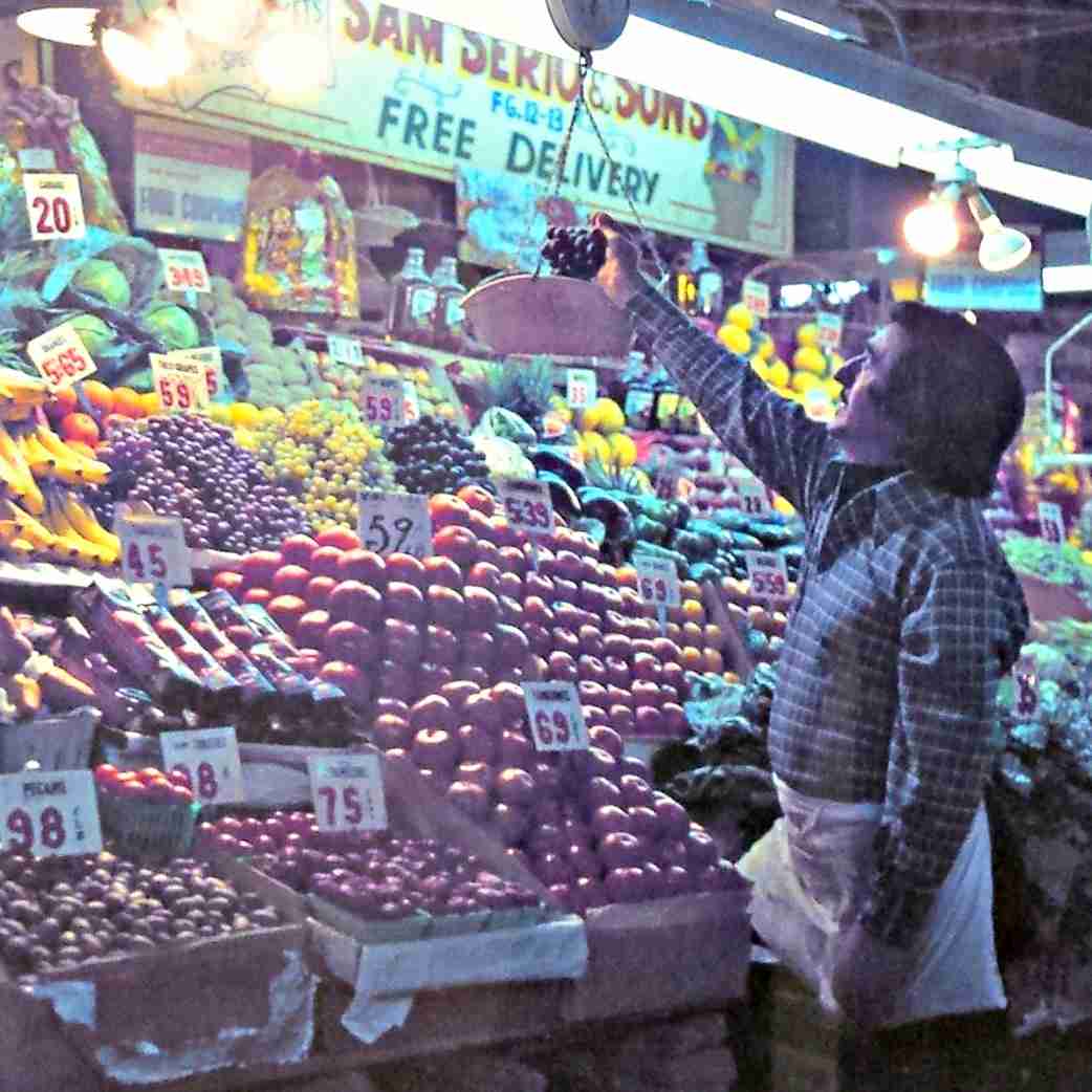 A shop in “World Famous Lexington Market,” 1975.