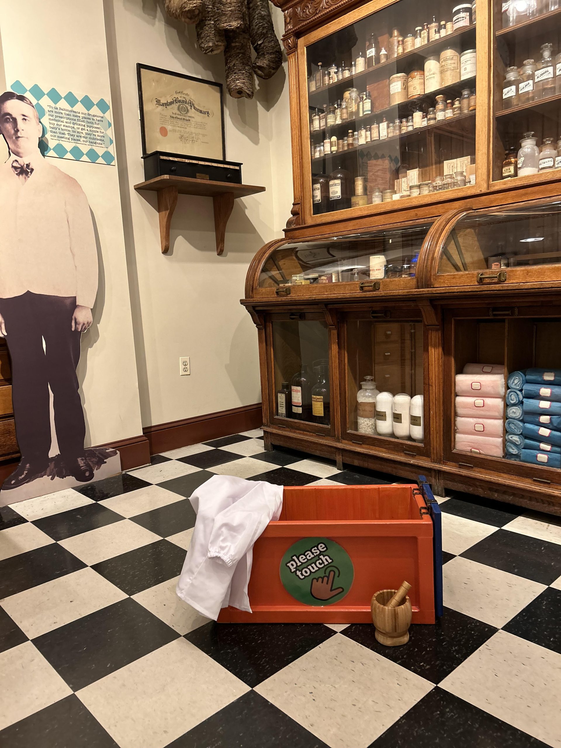 pharmacy gallery touch box in museum