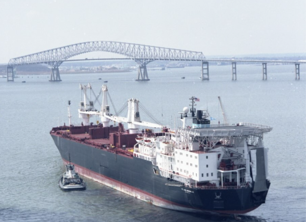 Photo of Key Bridge and Ship from BMI Archives