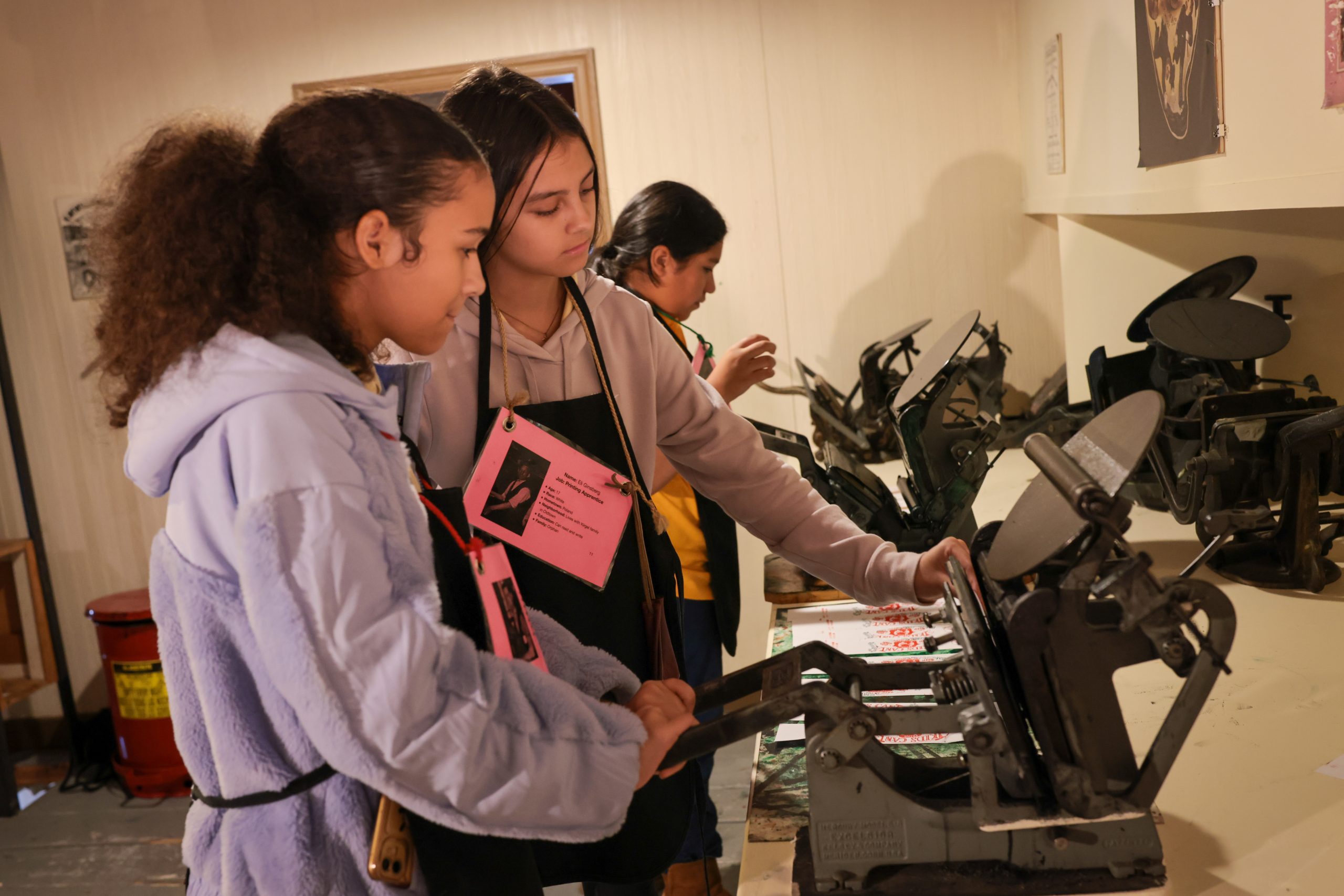 students working in cannery